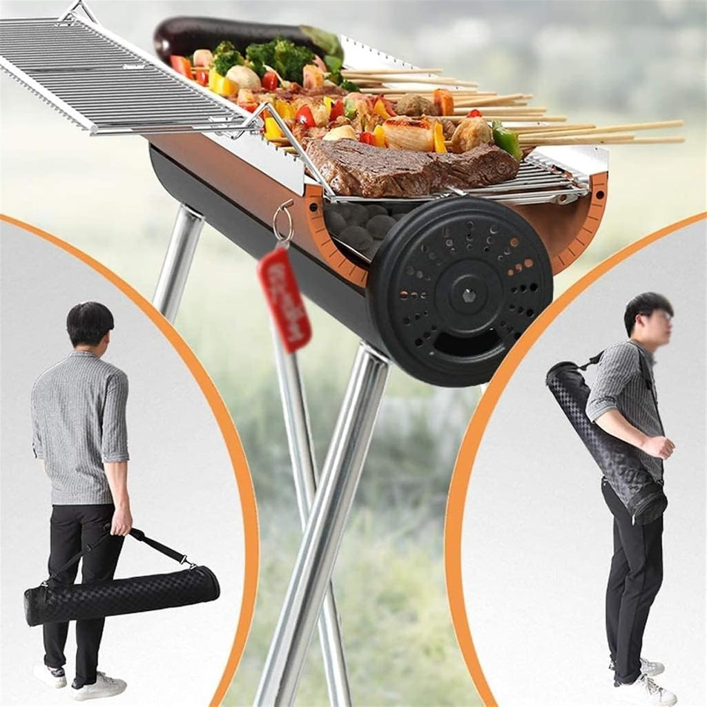 Portable Charcoal Grill Outdoor Iron Barbecue Grill Portable Folding Barbecue Camping Tools Charcoal Grill BBQ Grill for Outdoor