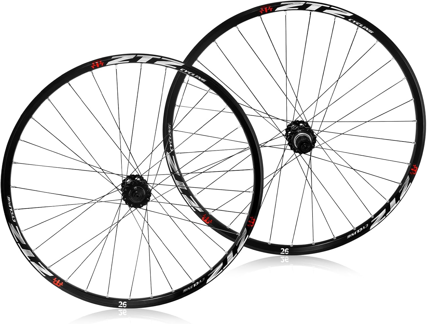 26'/27.5'/29' Mountain Bike Wheelset，Ultralight Aluminum Alloy Rim 32H High Strength Bike Wheels， Quick Release Disc Brake MTB Wheel Set， Compatible 7-12 Speed Cassette