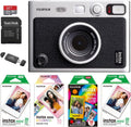 FUJIFILM INSTAX MINI EVO Hybrid Instant Camera (Black) Bundle, Includes: Mini Color Film (40 Exposures), Rainbow Film (10 Exposures), Macaron Film (10 Exposures) and More (7 Items)