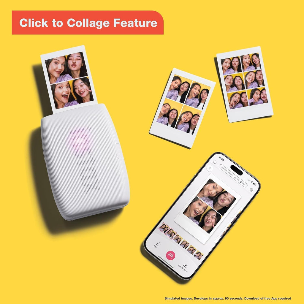 Fujifilm Instax Mini Link 3 Smartphone Printer Clay White + Fuji Film Value Pack (20 Sheets)+ Shutter Accessories Bundle, Incl. Protective Case, 20 Sticker Frames, USB Type C Cable