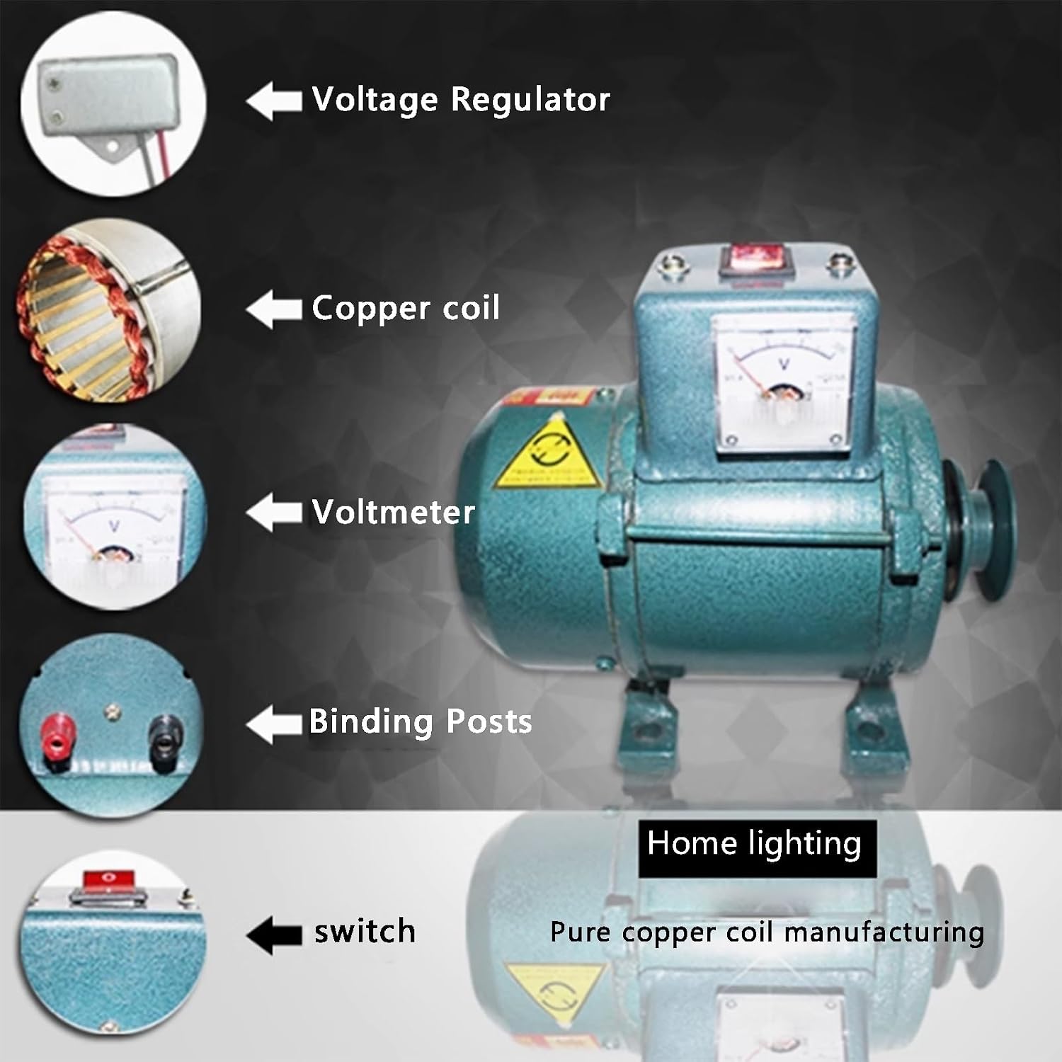 7000W Gasoline Generator, 220V Brushless Motor With Pure Copper Wire, Belt Drive For Home Backup And Lighting Power