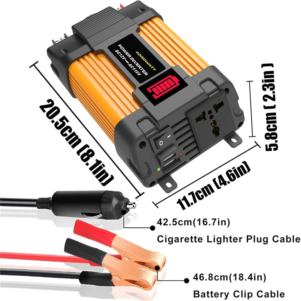 4000W/6000W Solar Inverter Kit 12V DC to 110V 220V AC with 18W Solar Panel 30A Controller for Home RV Off Grid Power System Generator(6000W,12-220v)