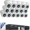 ONWOTE 16 Channel 4K PoE Security Camera System, Face Recognition & AcuSearch, AI Detection, 12MP 16CH Commercial NVR 4TB, 16x 8MP 134° IP Cameras with Audio, Total 1280ft Cables, CCTV for Business
