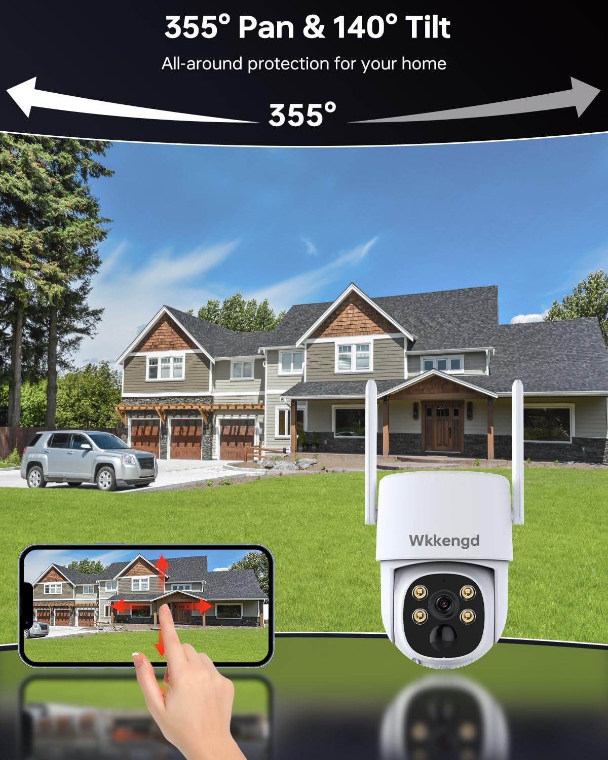 Wireless Security Camera System Outdoor, Aurora Lux Color Night Vison 4 Cam-Kit Solar Powered Security Cameras Wireless Outdoor-1TB 360° View 2.4/5Ghz WiFi No Monthly Fee