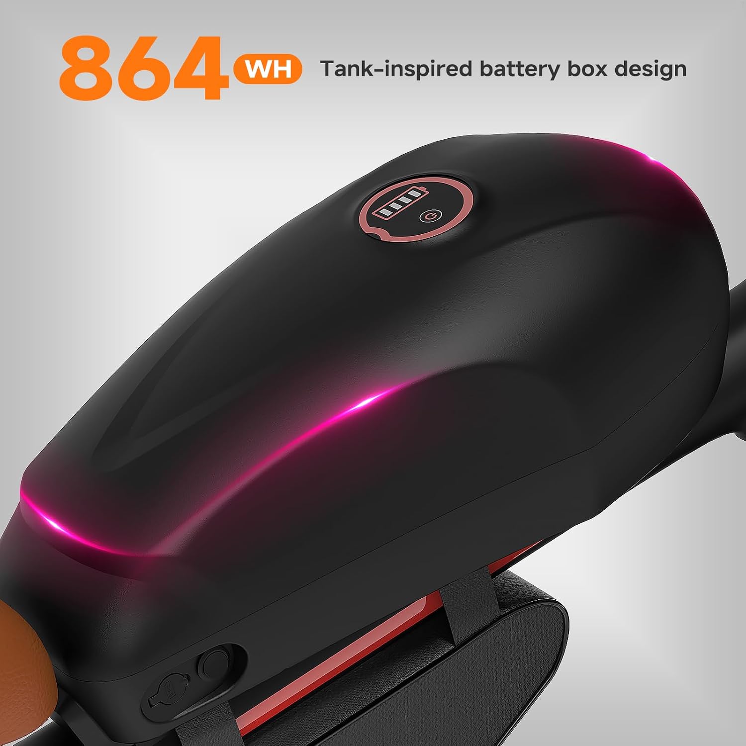 Totem Qnut Electric Bike for Adults 28Mph 1500W, Moped Style Ebike with Fat Tire 48v 18Ah Battery 60 Miles 7 Speed Commuting E-Bike for Men Women Electric Bicycles