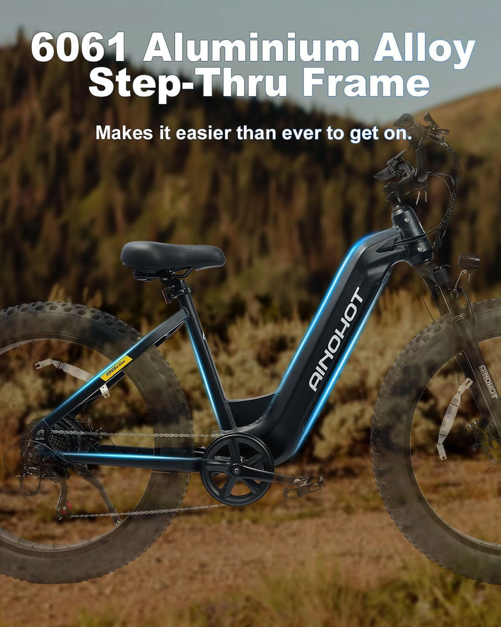 Terra Electric Bike for Adults, 26'x4.0' Fat Tire Electric Bike, 1000W Peak Ebike, Electric Mountain Bike 624Wh Battery, 20 MPH 56 Miles, Electric Bicycle with UL2849 Certified, Aluminum Alloy Frame