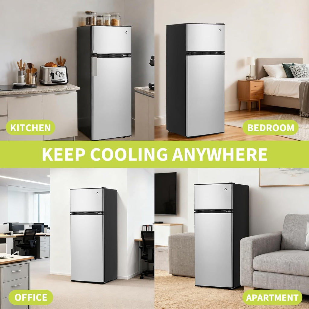 3.2 Cu. Ft. Compact Refrigerator | Single Door Mini Fridge with Energy-Efficient & Quiet Operation | for Dorm, Office, Bedroom, Kitchen, Bar Use with Adjustable Shelves