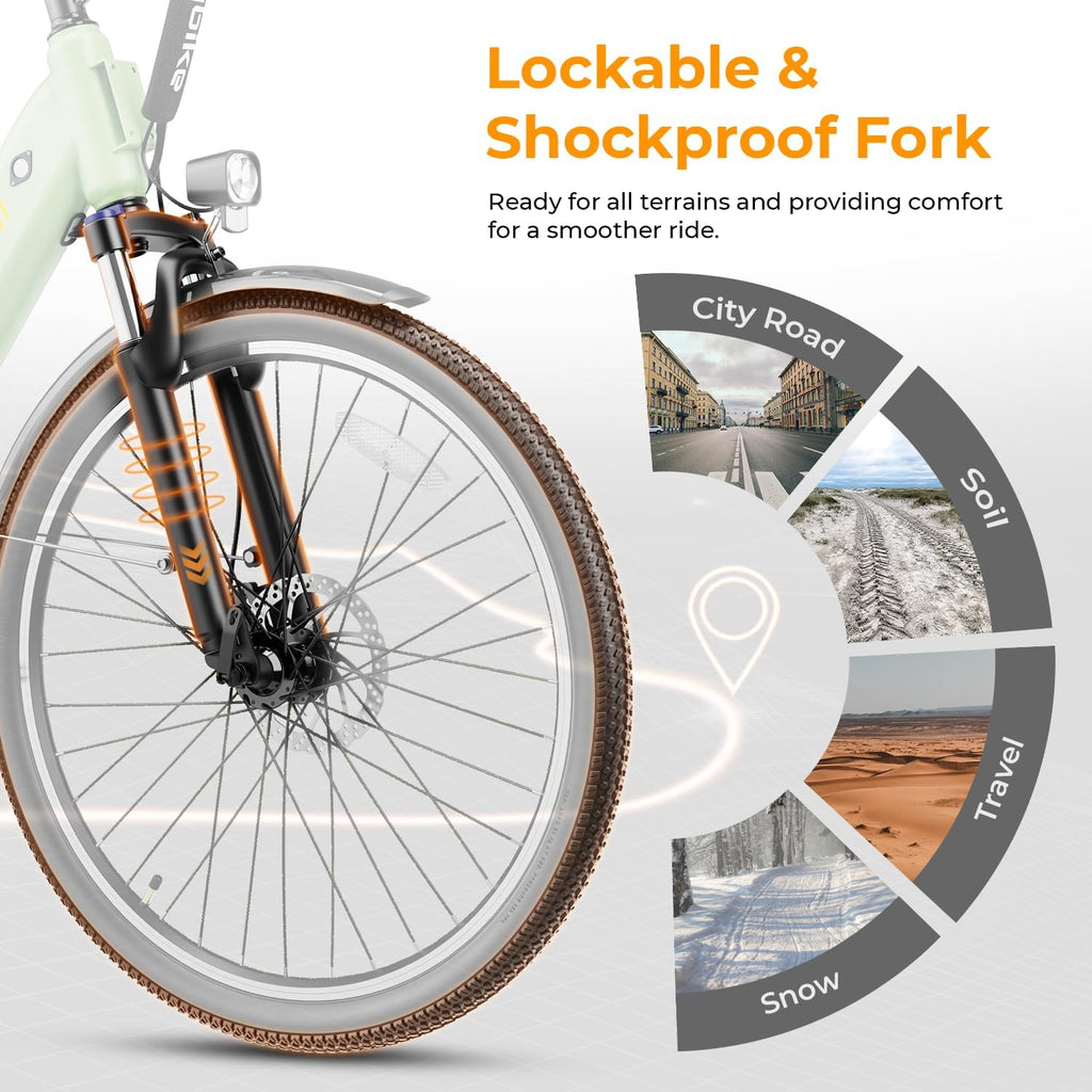 Heybike Cityscape 2.0 Electric Bike for Adults with Peak 1200W Motor, 468Wh Removable Battery, 50Miles 26' Electric Commuter Bike, 7-Speed,UL Certified
