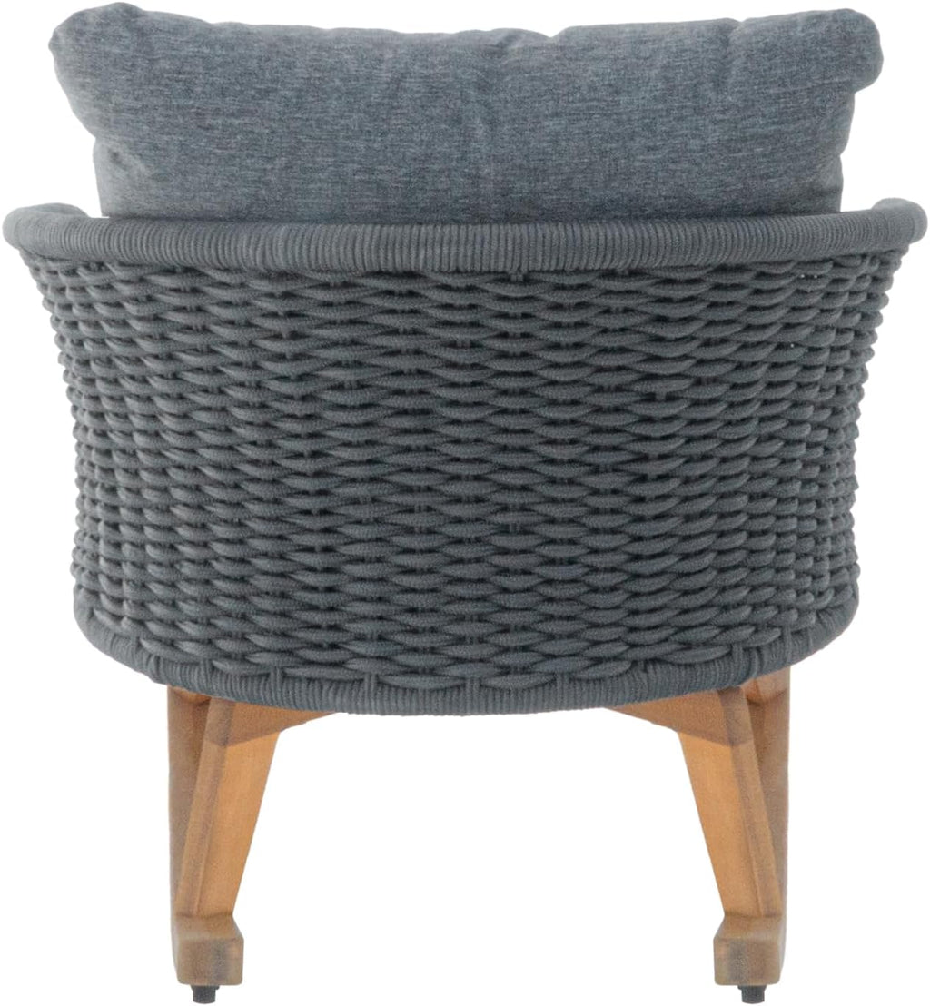 Christopher Knight Home Yusi Wooden Frame Rocking Chair Outdoor, Wicker Rocker Chair with Soft Cushions, Contemporary Patio Rockers, Rocking Accent Chair for Indoor/Outdoor, Gray + Natural