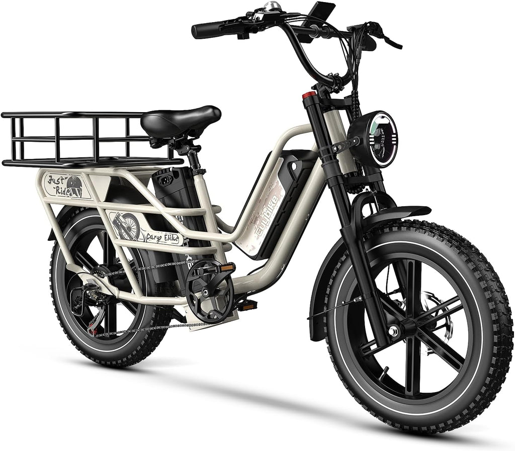 Dual Battery Electric Bike for Adults, 160 Miles Long Range Cargo Ebike with 48V 60AH Removable 2880WH Battery, 1450W Peak Motor Electric Bicycle, 20' x 4' Fat Tire Hydraulic Brakes E Bike