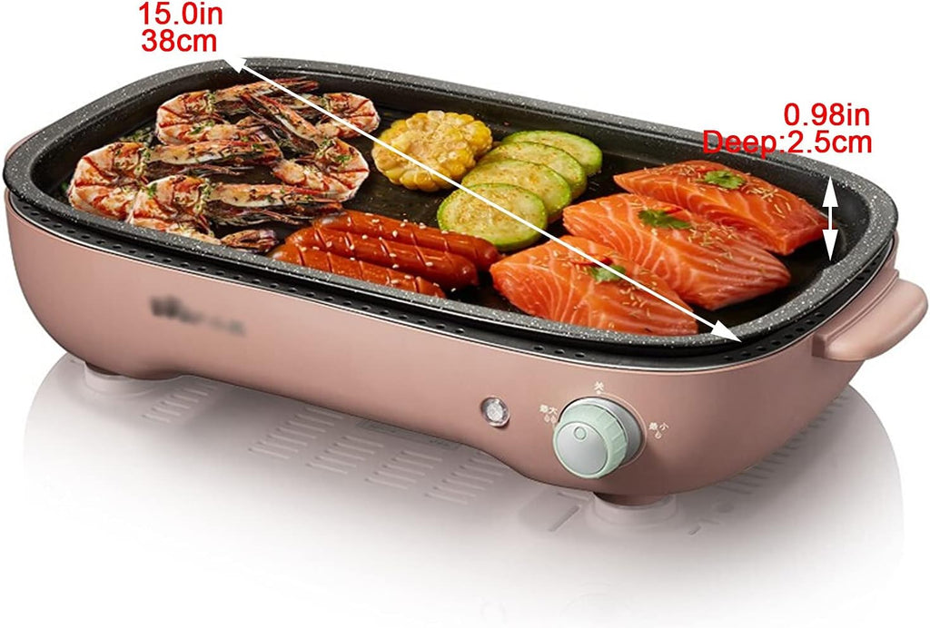 Grill for Outdoor Smokeless Indoor Grill 1200W Electric Grill Griddle Removable Non-Stick BBQ Grill Griddle Capacity for 3-5 People Practical Barbecue Tools Barbecue Grill