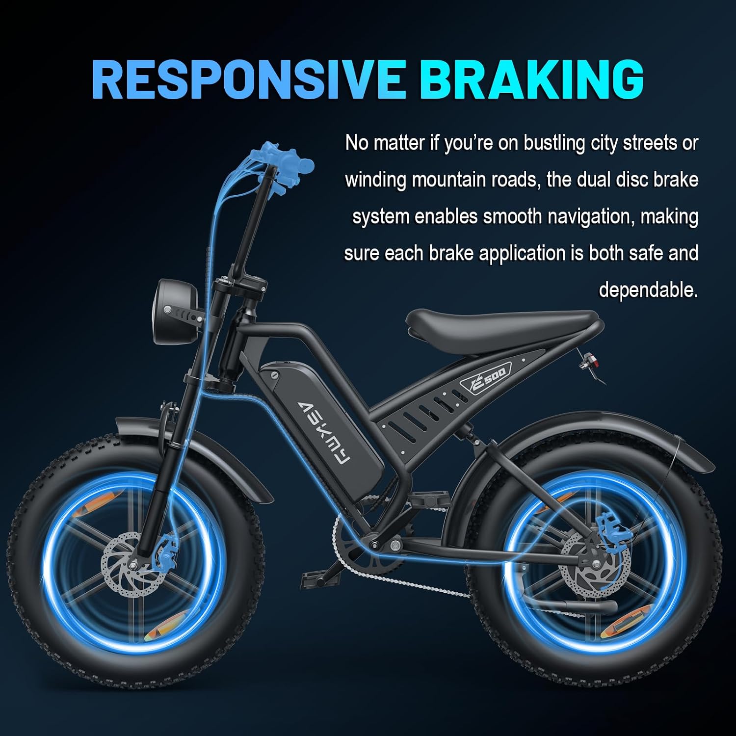 20' Fat Tire Electric Bike for Adults, 1500W Peak Motor E-Bike with 48V 15Ah Removable Battery, 60 Miles PAS Range, 28MPH Dirt Electric Mountain Bicycles for Off Road and Commuting