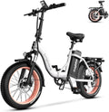 Auloor Foldable Electric Bike for Adults, Peak 1000W Brushless Motor 70Miles City Commuter Ebike, 48V 20AH Lithium Battery, 20' Fat Tire 7-Speed E-Bicycle with Front Suspension Colourful LCD Display