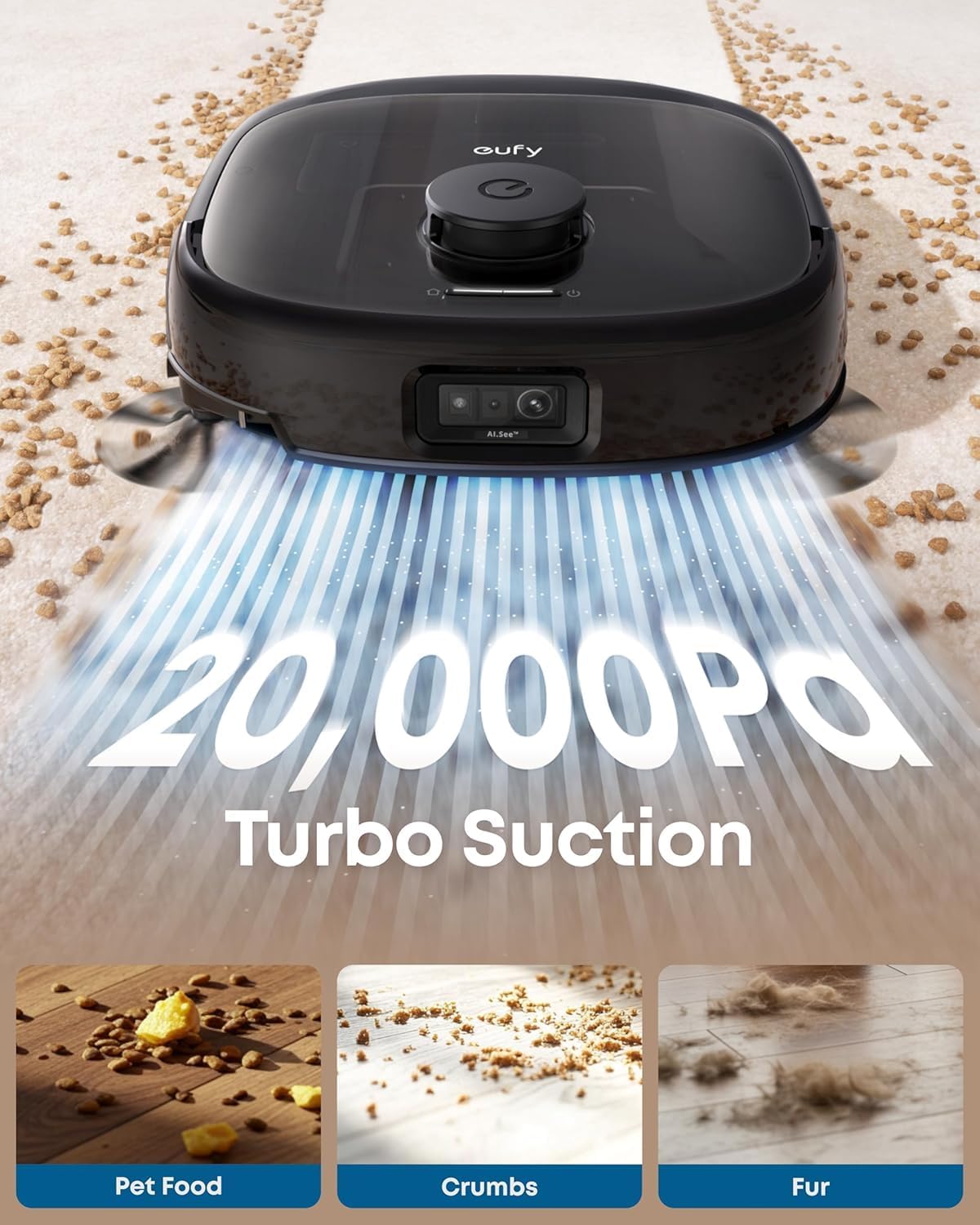 eufy Robot Vacuum Omni E28, HydroJet System, Portable Deep Cleaner, Turbo Suction, DuoSpiral Detangle Brushes, CornerRover Arm + Official Replacement Parts Kit for E28