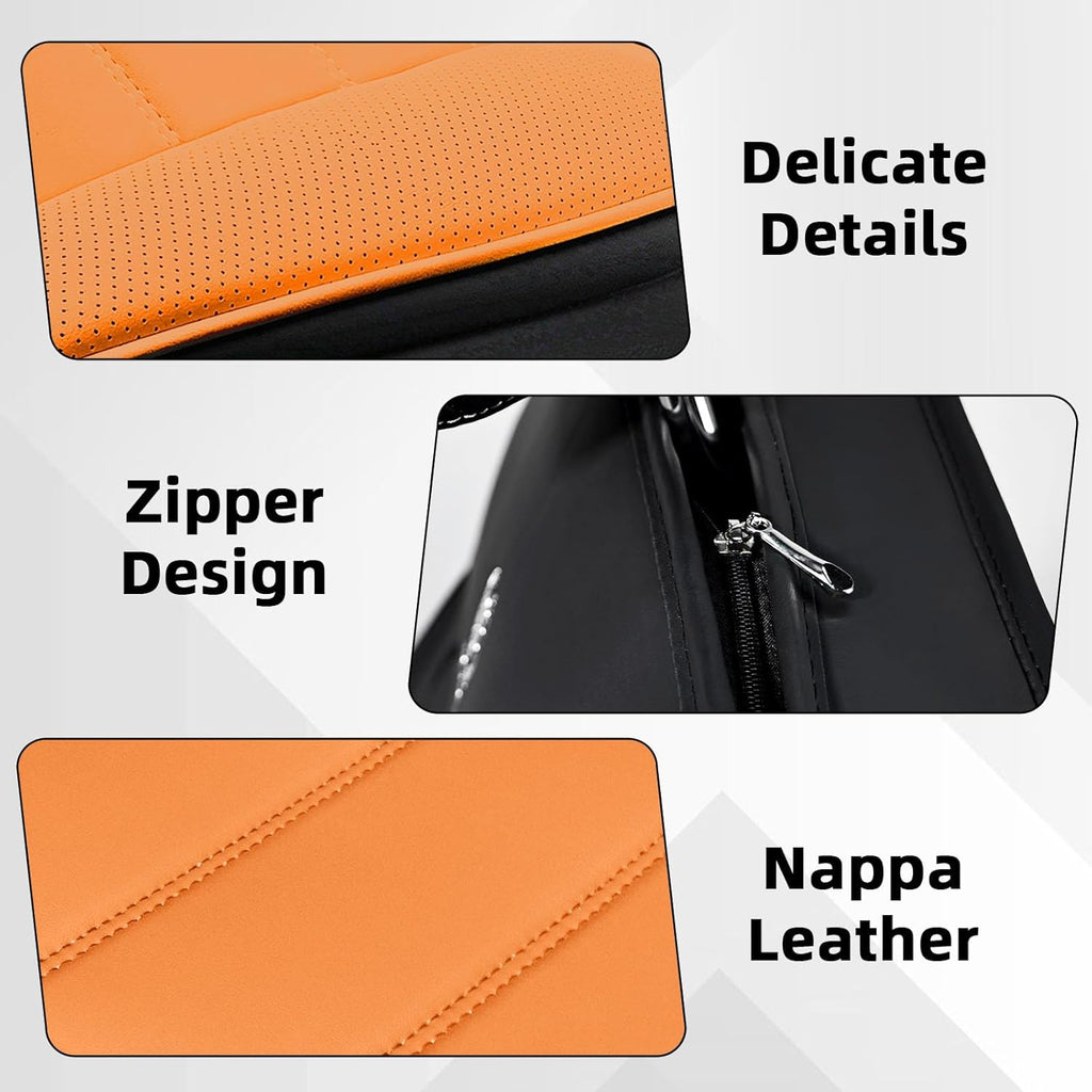 Car Seat Cover Fit for Volkswagen New Beetle 2000-2010,Compatible Airbag Non-Slip Waterproof Seat Cover,Car Seat Protector Premium Interior (Standard 2 Seats,Black Orange)