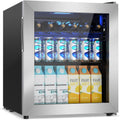 Velivi Mini Fridge with Glass Door-Small Fridge Desk Beverage Cooler with Lock for Beer Drinks 1.4 Cu.Ft Countertop Beverage Fridge with Adjustable Shelves, Led Light for Bedroom/Office/Dorm