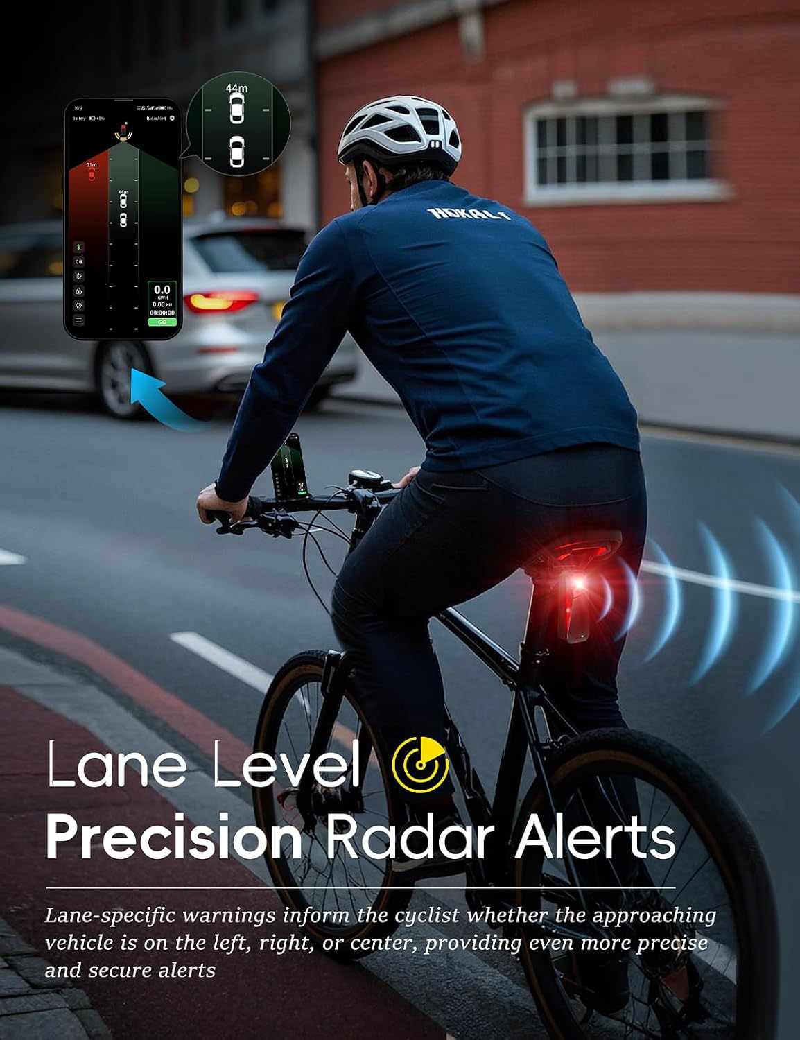 Ride-X9 Bike Radar Tail Light, Smart Rear Bike Light with 120° Lane-Level Vehicle Detection, Security Alerts & Auto Brake, USB-C Rechargeable, IP67 Waterproof, APP Display & Bike Computer Compatible