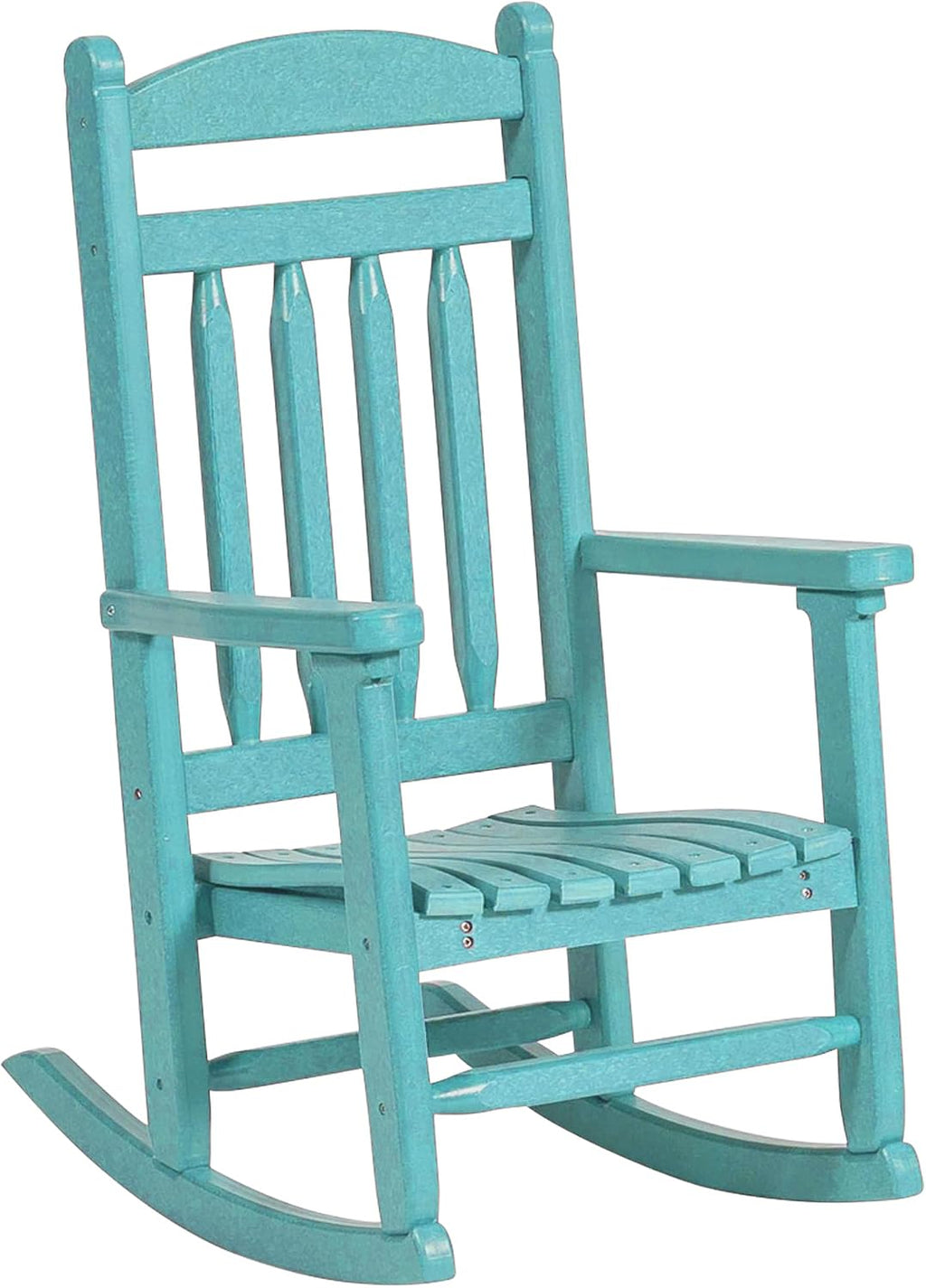 DutchCrafters Kids Porch Rocking Chair, Toddler Rocker for Ages 2-6, Kids Plastic Patio Set Rocking Chair Indoor or Outdoor Playhouse Accessories - Amish Made in USA (Turquoise)