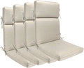 Indoor Outdoor High Back Dining Chair Cushions Replacement Patio Seat Cushion Fade Resistance, Set of 4 (Olefin Taupe)