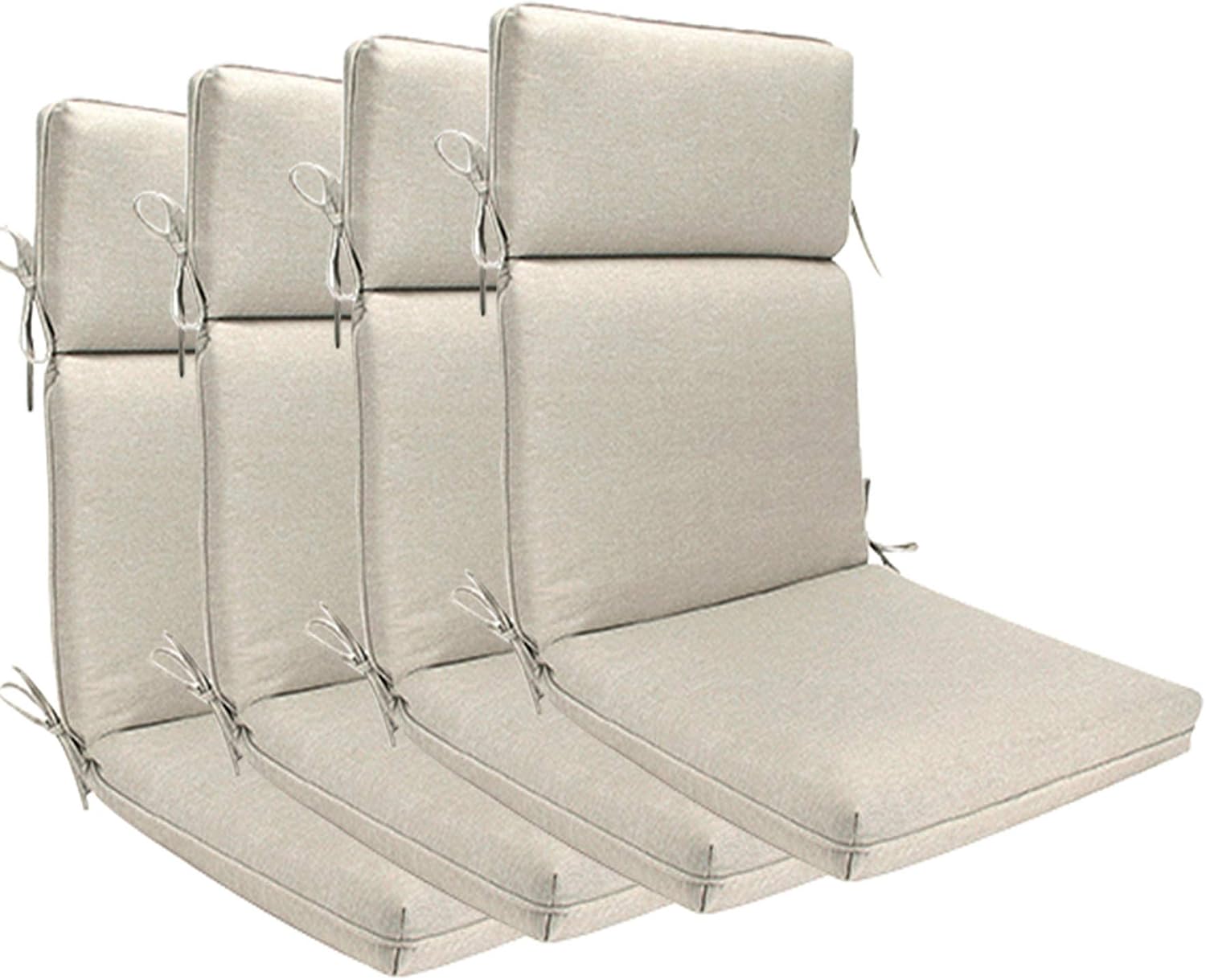 Indoor Outdoor High Back Dining Chair Cushions Replacement Patio Seat Cushion Fade Resistance, Set of 4 (Olefin Taupe)