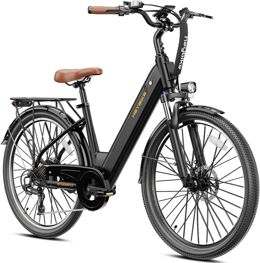 Heybike Cityscape 2.0 Electric Bike for Adults with Peak 1200W Motor, 468Wh Removable Battery, 50Miles 26' Electric Commuter Bike, 7-Speed,UL Certified