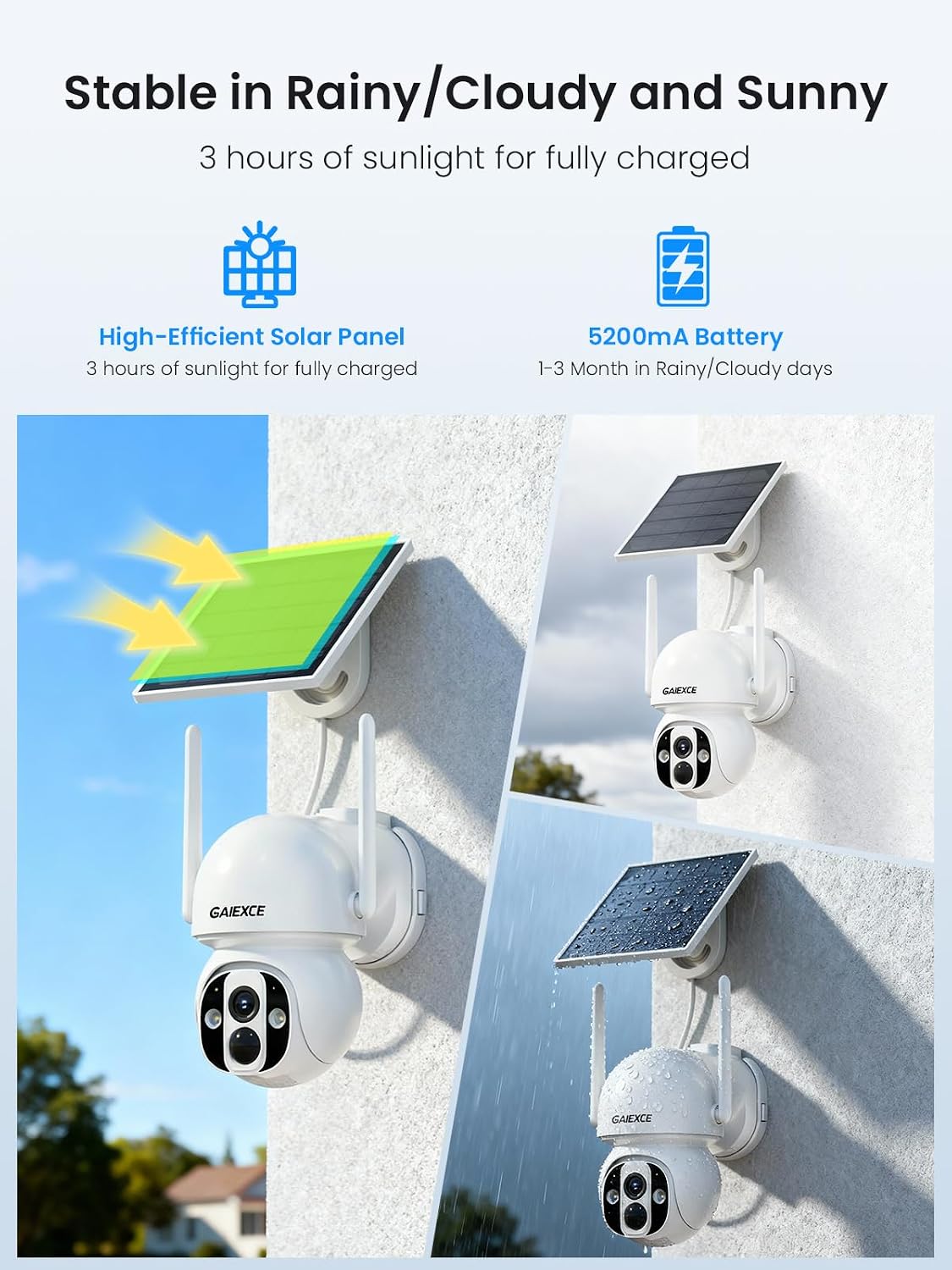 Solar Camera Outdoor Wireless, No Subscription, Expandable to 10CH, 2 Cam Kit Home Security Camera System, 4MP Color Night Vision, 360° Pan&Tilt, PIR/AI Detection, Works Offline & 2.4G/5G WiFi