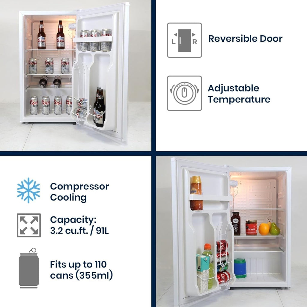 Koolatron Coors Light Rocky Mountain Compact Fridge with Bottle Opener, 90 L/ 95 Quart 3.2 Cubic Foot for Snacks,Beverages, Juice, Beer, Den, Dorm, Office, Games Room, or RV