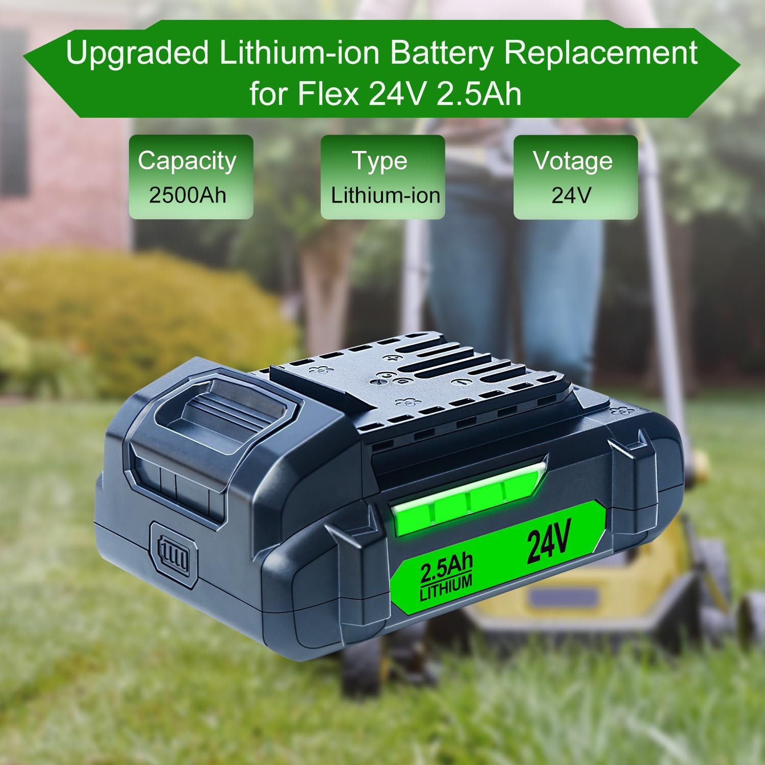 DTK Battery Replacement for Flex 24V Battery 2.5Ah - FX0111-1 2 Packs