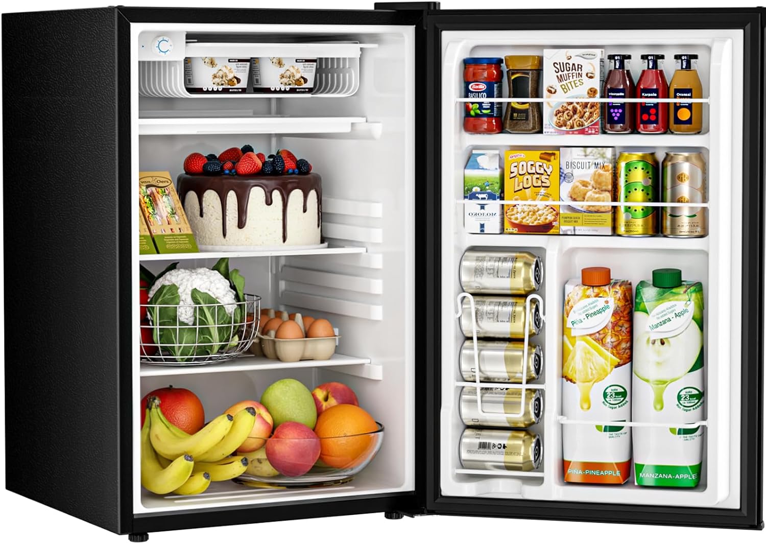 Antarctic Star 4.5 Cu.Ft Compact Refrigerator with Freezer,Mini Fridge Single Door with Adjustable Thermostat,Removable Glass Shelves for Apartment/Dorm/Office,BLACK