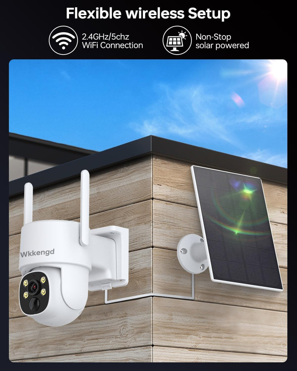 Solar Security Wireless Camera System with 10' Monitor, 2K F1.0 Super Aperture PTZ Battery Powered Cameras for Home Security, Pre-Installed 1TB HDD, Aurora Lux True Full Color Night Vison
