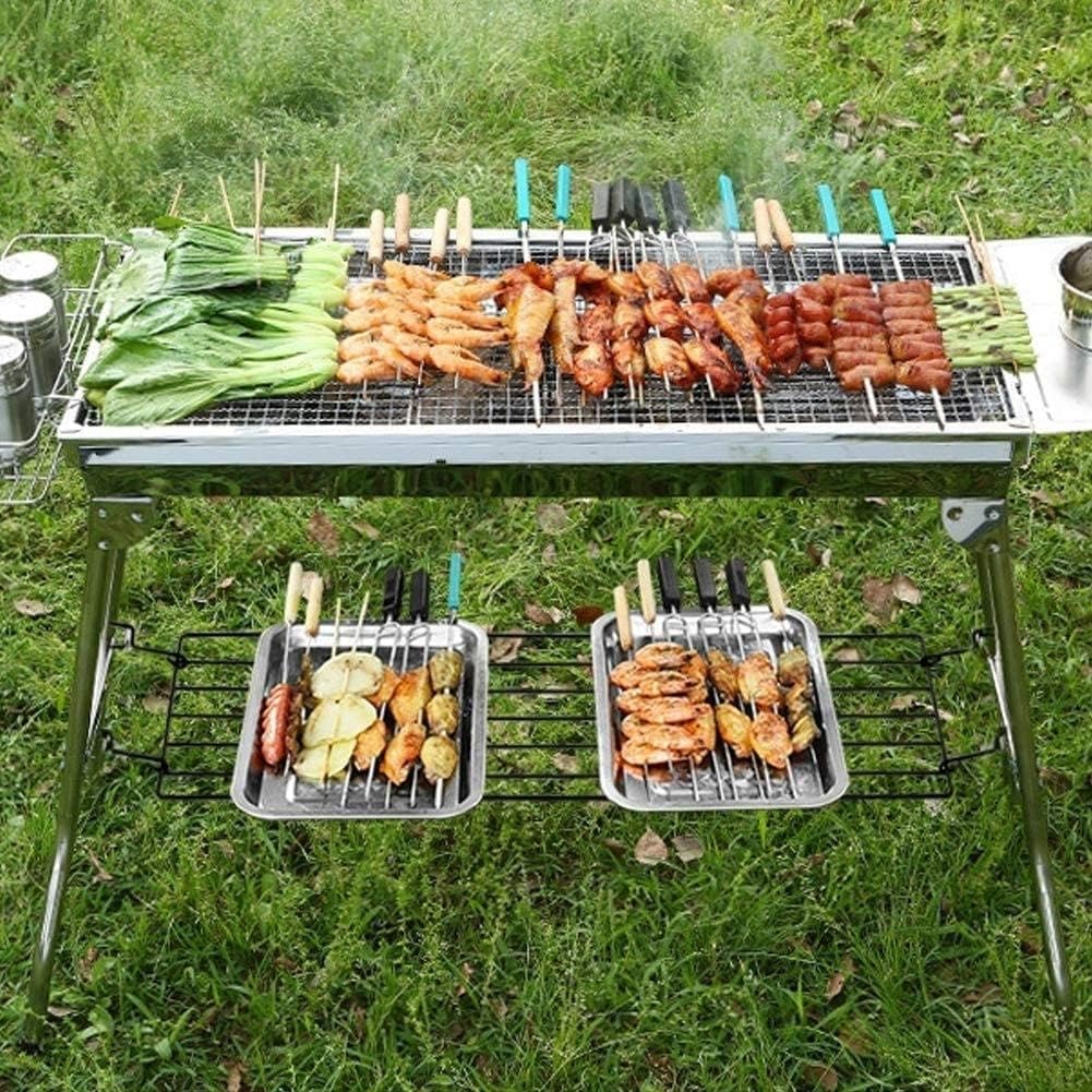 IRYZE Portable Charcoal Grill Barbecue Charcoal Grill Stainless Steel Folding Portable BBQ Tool Kits for Outdoor Cooking Camping Picnic BBQ Grill for Outdoor