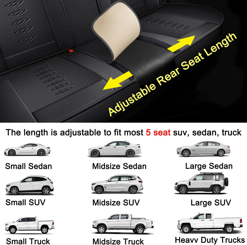 Car Seat Covers 5 Seats Fit for Mazda CX-90 2024 2025,Waterproof Leather Seat Covers,Airbag Compatible,Car Seat Protectors Interior Sets(Full Set,Black)