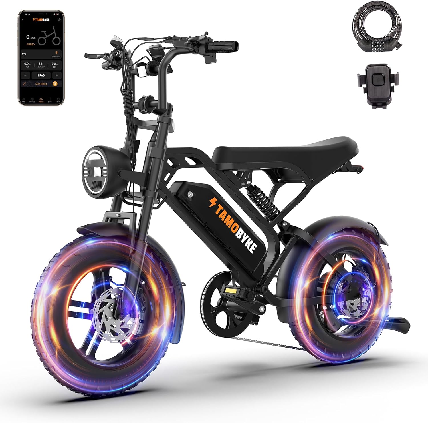 Tamobyke T16 Electric Bike for Teens & Childs, 1000W Motor 48V15.6Ah Removable Battery, 30MPH Off-Road Electric Bicycle,16'Fat Tire Ebike for Kids, 7-Speed,Dual Hydraulic Brakes, Fits Riders 5'0'-5'7'