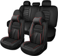 Car Seat Cover Fit for GMC Acadia 2007-2025,Compatible Airbag Non-Slip Waterproof Seat Covers,Car Seat Protector Premium Interior (Luxury 5 Seats,Black Red)