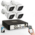 1080P H.265+ Home Security Camera System with 1TB Hard Drive，5MP 3K Lite 4 Channel CCTV DVR Recorder and 4 x 1080p Surveillance Bullet Camera Outdoor Indoor