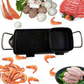 Korean BBQ Grill Non-Stick Electric Grill Pan With Hot Pot 2 In 1 Smoke-Free BBQ,Household Nonstick Electric Griddle
