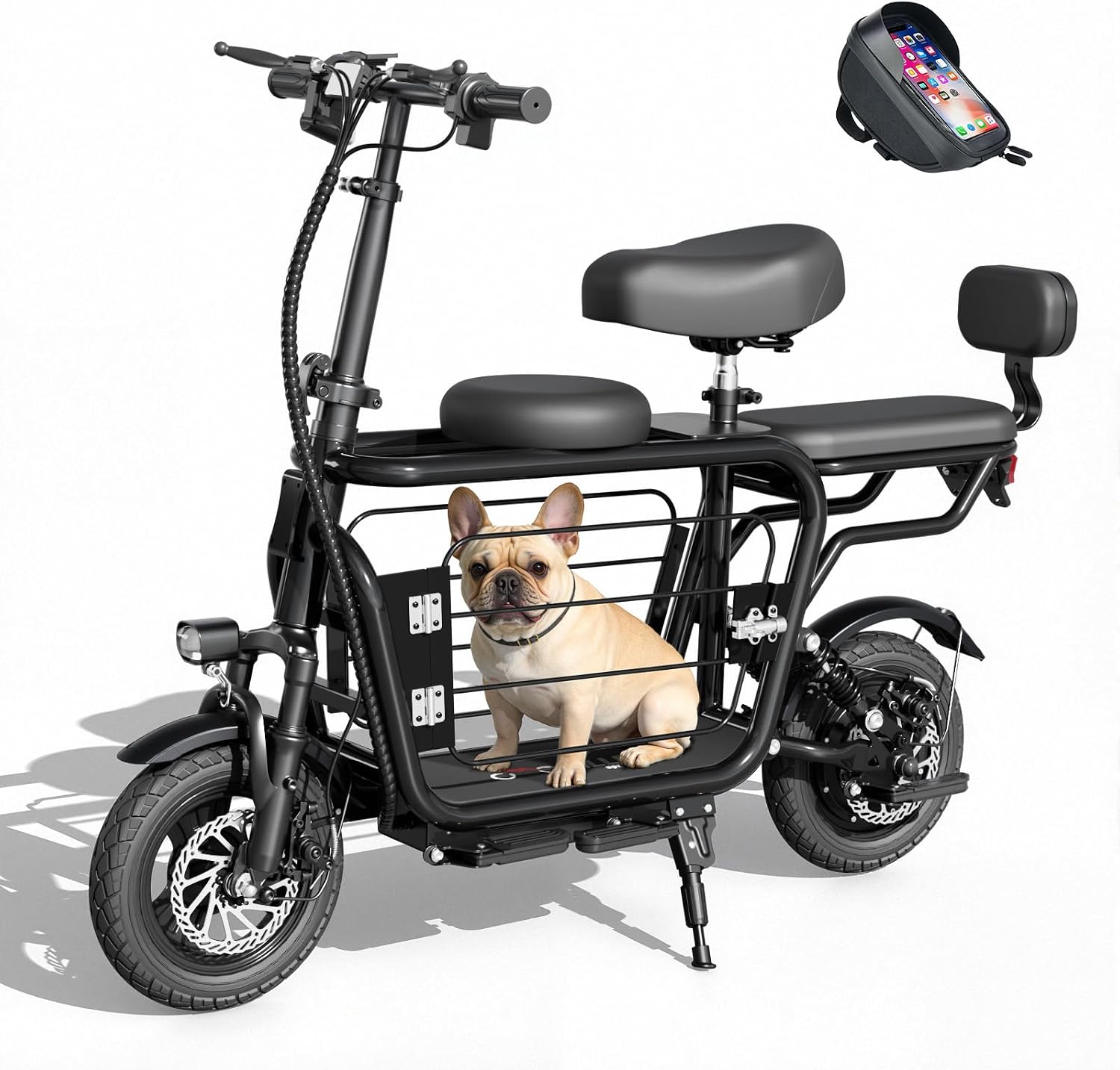 EILLEO Electric Scooter with Seat for Adult, 36V/48V Electric Scooter for Adults 500W/750W Motor, 20 Mile Range, 17.4/18.75mph, Dual Brakes, 14'/12' Tires, e Scooters with Seat