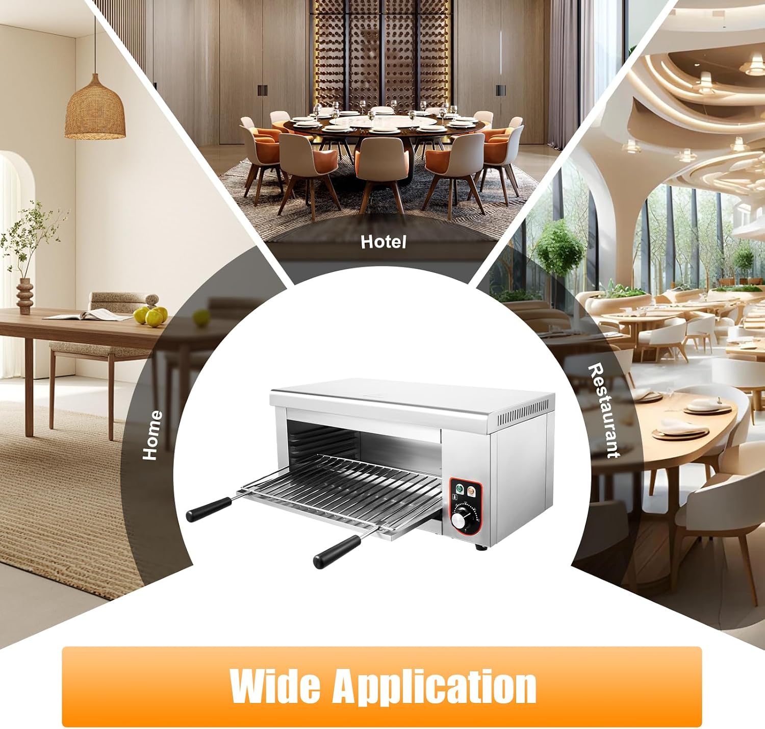 Electric Cheese Melter 110V 2000W Salamander Broiler BBQ Gril Countertop Cheese Melting Grill For Restaurant Kitchen Home Commercial Equipment Grilling Meat Steak Fish
