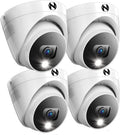 Night Owl Add On Wired 2K HD Indoor/Outdoor Deterrence Dome Cameras with 2-Way Audio (4 Pack)