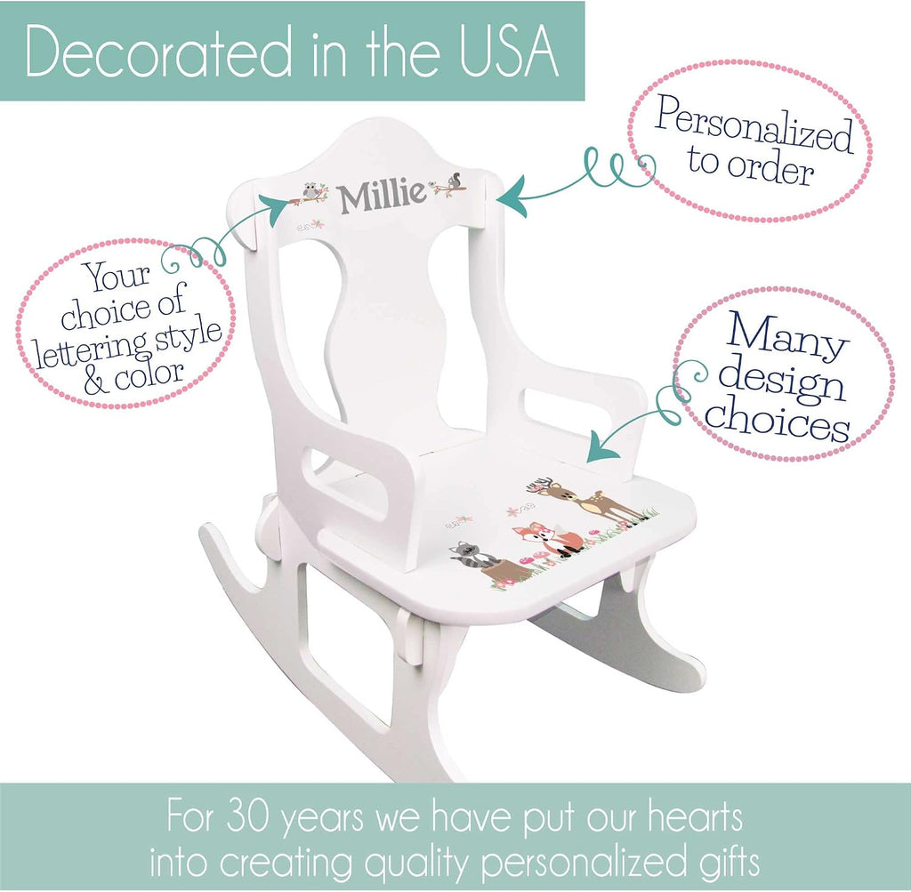 My Bambino Personalized Wooden Rocking Chair for Kids | Child's Puzzle Rocking Chair (Butterfly) | Custom Name Toddler Chair | Baby Shower & Birthday Gift