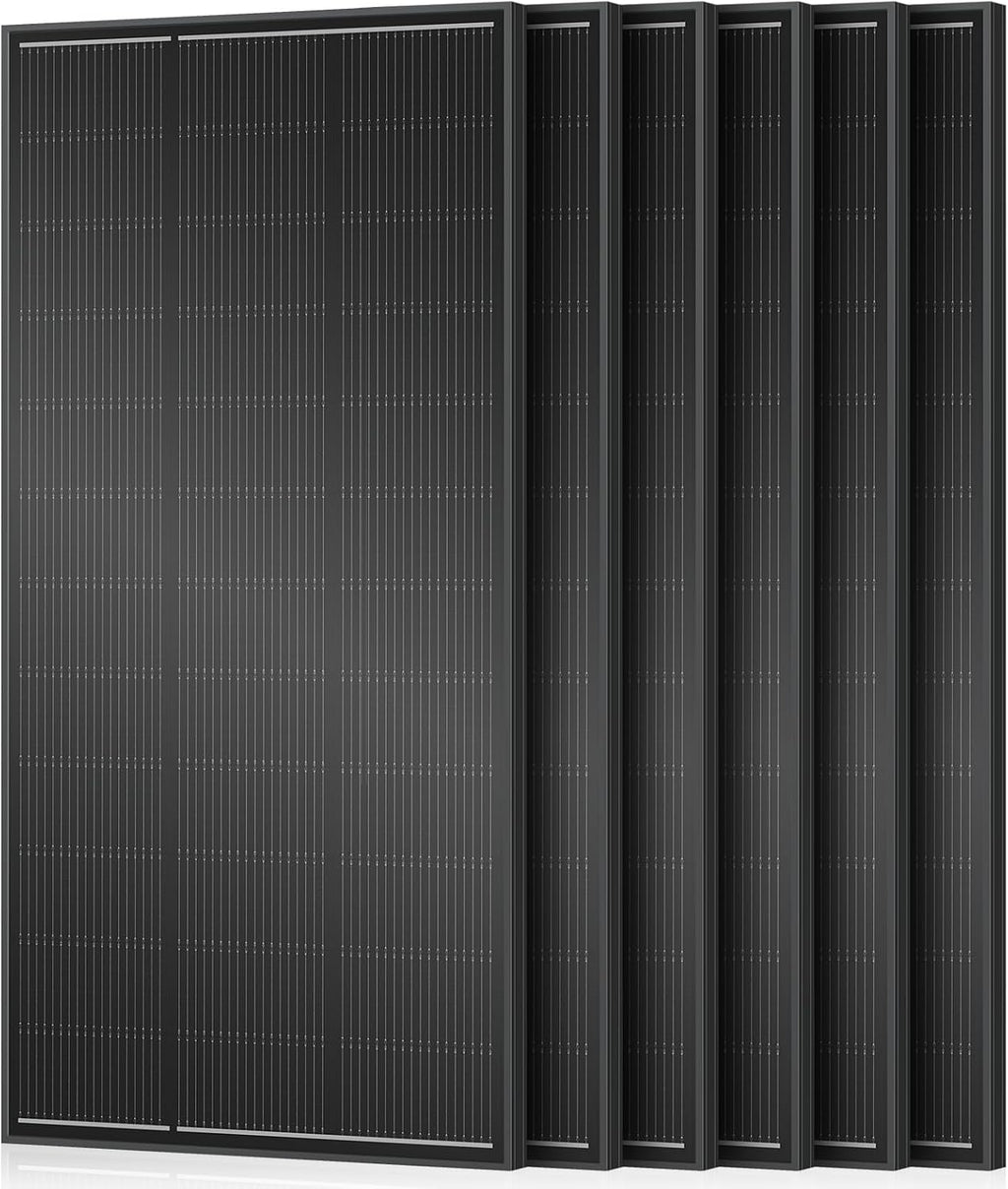 18BB 1200 Watt Solar Panel, 6pcs 200W N-Type Solar Panels, 25% High-Efficiency Monocrystalline Module PV, for 12V/24V Battery, Home, Trailer, Camping, Marine, Boat, Farm
