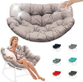 Outdoor Rocking Chair Cushions Replacement, 6''Thick Waterproof & Fade Resistant Papasan Chair Cushion with 6 Straps,Tufted Egg Chair Cushion for Indoor & Outdoor (Khaki)