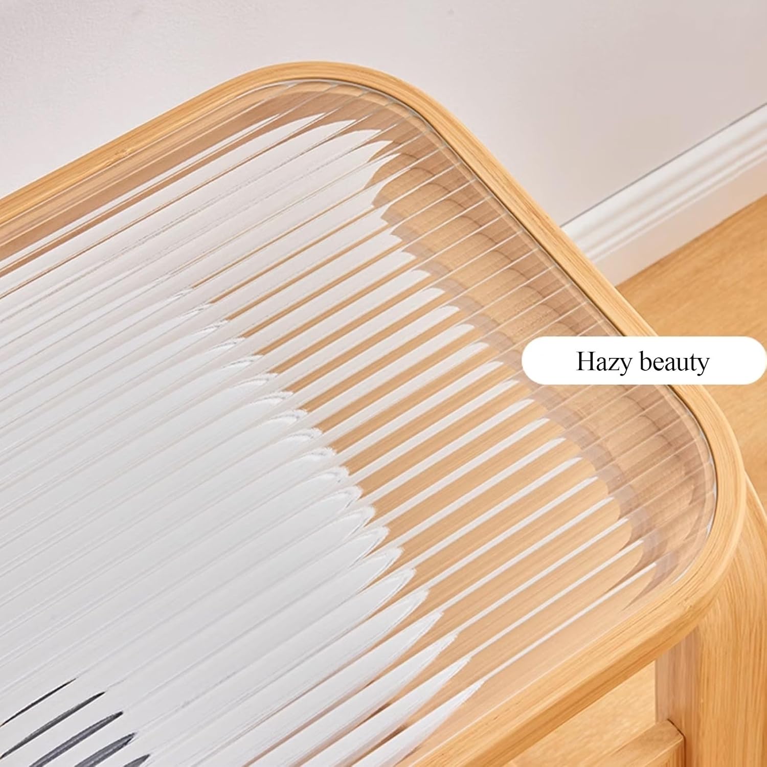 C Shaped Side Table with Storage for Self Emptying Robot Vacuum Cleaner, Small Storage Cabinet Robot Vacuum Stand Cabinet for Living Room Home Office Kitchen