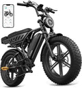 TST Electric Bike for Adults, 1500W Peak Motor 60 Miles Fat Tire Ebike with 48V 15Ah Removable Battery 20' Fat Tire Electric Bike, Dual Suspension，7 Speeds