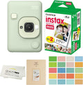 Fujifilm Instax Mini LiPlay Hybrid Instant Camera with 20 Instant Films and Photo Album. Plus Stickers. Bonus Quality Photo Microfiber Cloth (Matcha Green)