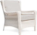 Park Meadow Outdoor Wicker Club Chair, All-Weather HDPE Patio Dining Chair with 4' Taupe Beige Cushions