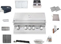 Lion Premium Grills | BBQ Gas Grill Bundle | 32 Inch Grill Package 1 (Propane Gas), Double Access Doors, Built-in Side Burner, 4 Sets of Ceramic Flame Tubes with Tray, Rotisserie Basket, and More