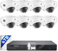 ONWOTE 12MP NVR 16 Channel Security Camera System, 8X 4K 8MP Vandal Proof Audio PoE IP Cameras, Smart Color Night, 16CH Commercial NVR 4TB, 8X Cables (Total 480ft), Wired Outdoor CCTV for Businesses