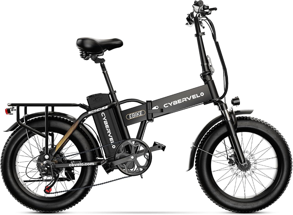 Aelith Folding Electric Bike for Adults – 1000W Motor, 20'x3' Fat Tire, 48V Removable Battery, All-Terrain E-Bike with 7-Speed, Front Suspension – Powerful Foldable Ebike for Commuter-M Black