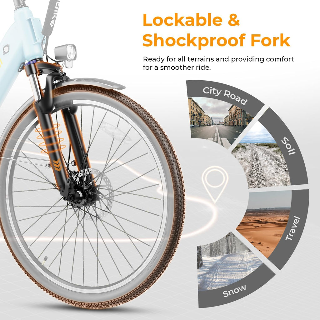 Heybike Cityscape 2.0 Electric Bike for Adults with Peak 1200W Motor, 468Wh Removable Battery, 50Miles 26' Electric Commuter Bike, 7-Speed,UL Certified